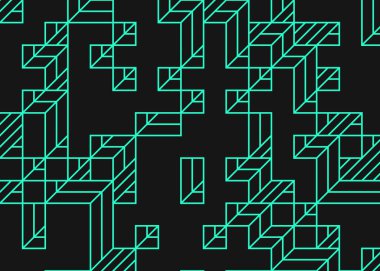 Edward Zajecs 2. Cubo 'nun 1971' deki uygulaması. Esasen 8 taştan oluşan bir Truchet fayans seti ve yerleştirme sanatı illüstrasyonu için kurallar.