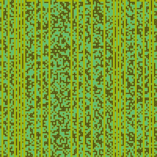 Kural 221 Komşular 3 İlköğretim Hücresel Otomaton Rastgele tohum Örnek Uygulaması