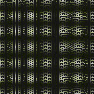 109. Kural Komşuları 3. İlköğretim Hücresel Otomaton Rastgele tohum Örnek Uygulaması