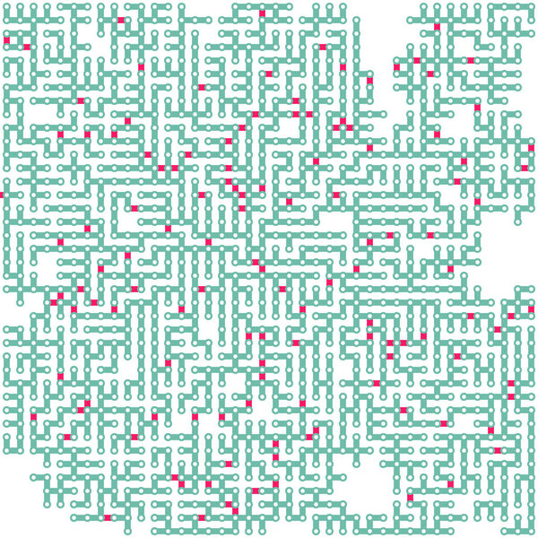 Иллюстрация реализации сетевой визуализации алгоритма Альберта - Ласло Барабаси