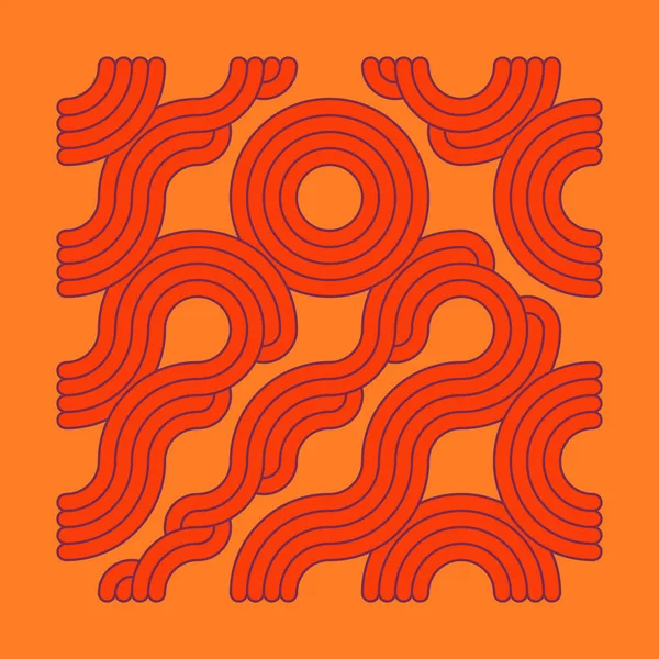 Color Truchet Tiling Connections Illustration — Wektor stockowy