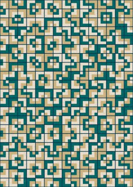 Soyut Geometrik Desen üretken hesaplama sanatı çizimi