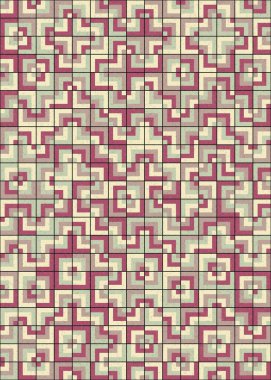 Soyut Geometrik Desen üretken hesaplama sanatı çizimi