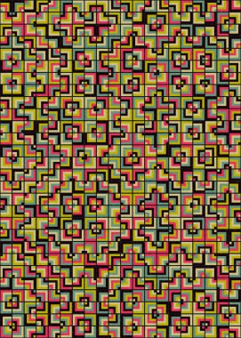 Soyut Geometrik Desen üretken hesaplama sanatı çizimi