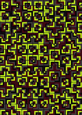 Soyut Geometrik Desen üretken hesaplama sanatı çizimi