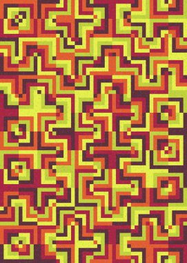 Soyut Geometrik Desen üretken hesaplama sanatı çizimi