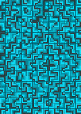 Soyut Geometrik Desen üretken hesaplama sanatı çizimi