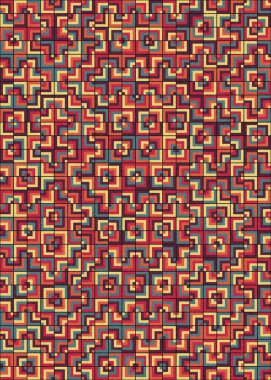 Soyut Geometrik Desen üretken hesaplama sanatı çizimi