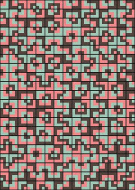 Soyut Geometrik Desen üretken hesaplama sanatı çizimi