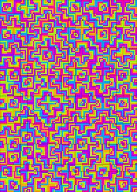 Soyut Geometrik Desen üretken hesaplama sanatı çizimi