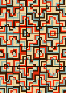 Soyut Geometrik Desen üretken hesaplama sanatı çizimi
