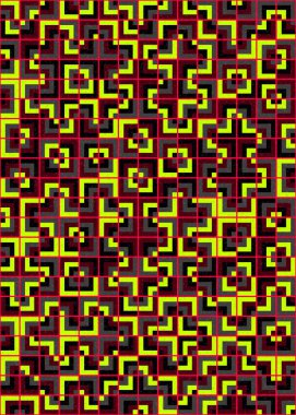 Soyut Geometrik Desen üretken hesaplama sanatı çizimi