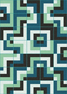 Soyut Geometrik Desen üretken hesaplama sanatı çizimi