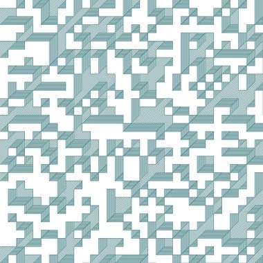 Edward Zajecs 2. Cubo 'nun 1971' deki uygulaması. Esasen 8 taştan oluşan bir Truchet fayans seti ve yerleştirme sanatı illüstrasyonu için kurallar.