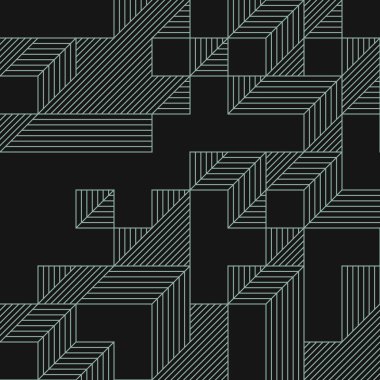 Edward Zajecs 2. Cubo 'nun 1971' deki uygulaması. Esasen 8 taştan oluşan bir Truchet fayans seti ve yerleştirme sanatı illüstrasyonu için kurallar.