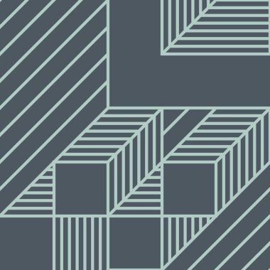 Edward Zajecs 2. Cubo 'nun 1971' deki uygulaması. Esasen 8 taştan oluşan bir Truchet fayans seti ve yerleştirme sanatı illüstrasyonu için kurallar.