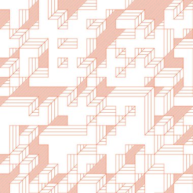 Edward Zajecs 2. Cubo 'nun 1971' deki uygulaması. Esasen 8 taştan oluşan bir Truchet fayans seti ve yerleştirme sanatı illüstrasyonu için kurallar.