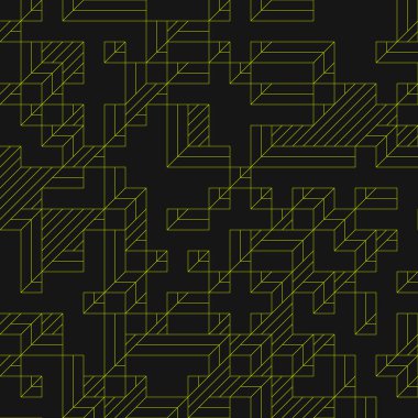 Edward Zajecs 2. Cubo 'nun 1971' deki uygulaması. Esasen 8 taştan oluşan bir Truchet fayans seti ve yerleştirme sanatı illüstrasyonu için kurallar.