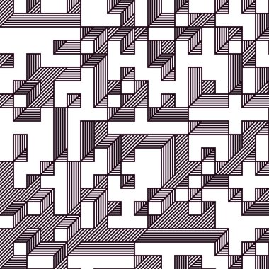 Edward Zajecs 2. Cubo 'nun 1971' deki uygulaması. Esasen 8 taştan oluşan bir Truchet fayans seti ve yerleştirme sanatı illüstrasyonu için kurallar.