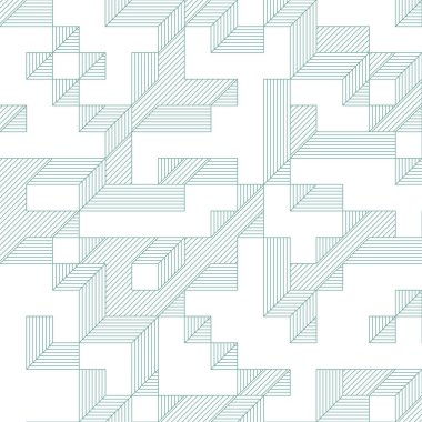 Edward Zajecs 2. Cubo 'nun 1971' deki uygulaması. Esasen 8 taştan oluşan bir Truchet fayans seti ve yerleştirme sanatı illüstrasyonu için kurallar.