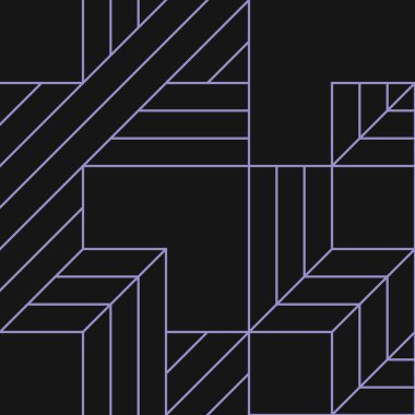 Edward Zajecs 2. Cubo 'nun 1971' deki uygulaması. Esasen 8 taştan oluşan bir Truchet fayans seti ve yerleştirme sanatı illüstrasyonu için kurallar.