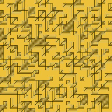 Edward Zajecs 2. Cubo 'nun 1971' deki uygulaması. Esasen 8 taştan oluşan bir Truchet fayans seti ve yerleştirme sanatı illüstrasyonu için kurallar.