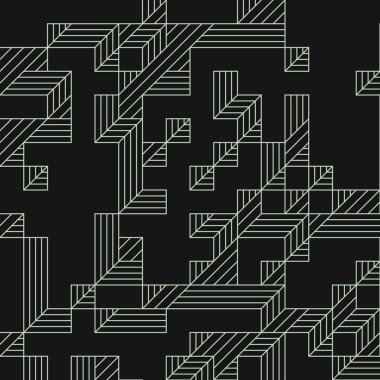 Edward Zajecs 2. Cubo 'nun 1971' deki uygulaması. Esasen 8 taştan oluşan bir Truchet fayans seti ve yerleştirme sanatı illüstrasyonu için kurallar.