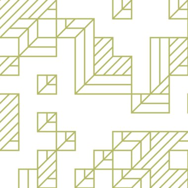 Edward Zajecs 2. Cubo 'nun 1971' deki uygulaması. Esasen 8 taştan oluşan bir Truchet fayans seti ve yerleştirme sanatı illüstrasyonu için kurallar.