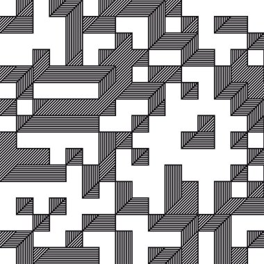 Edward Zajecs 2. Cubo 'nun 1971' deki uygulaması. Esasen 8 taştan oluşan bir Truchet fayans seti ve yerleştirme sanatı illüstrasyonu için kurallar.