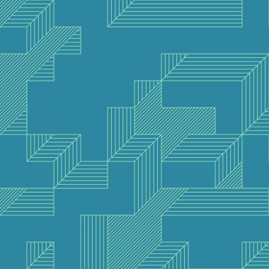 Edward Zajecs 2. Cubo 'nun 1971' deki uygulaması. Esasen 8 taştan oluşan bir Truchet fayans seti ve yerleştirme sanatı illüstrasyonu için kurallar.