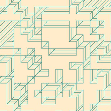 Edward Zajecs 2. Cubo 'nun 1971' deki uygulaması. Esasen 8 taştan oluşan bir Truchet fayans seti ve yerleştirme sanatı illüstrasyonu için kurallar.