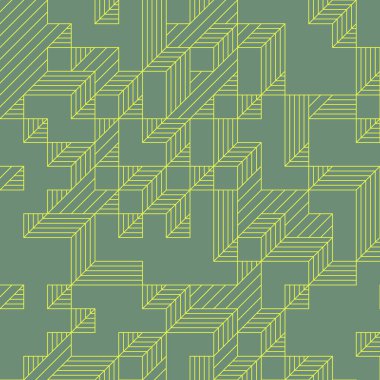 Edward Zajecs 2. Cubo 'nun 1971' deki uygulaması. Esasen 8 taştan oluşan bir Truchet fayans seti ve yerleştirme sanatı illüstrasyonu için kurallar.