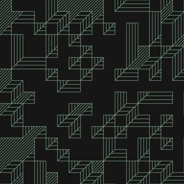 Edward Zajecs 2. Cubo 'nun 1971' deki uygulaması. Esasen 8 taştan oluşan bir Truchet fayans seti ve yerleştirme sanatı illüstrasyonu için kurallar.