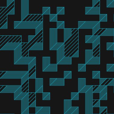 Edward Zajecs 2. Cubo 'nun 1971' deki uygulaması. Esasen 8 taştan oluşan bir Truchet fayans seti ve yerleştirme sanatı illüstrasyonu için kurallar.