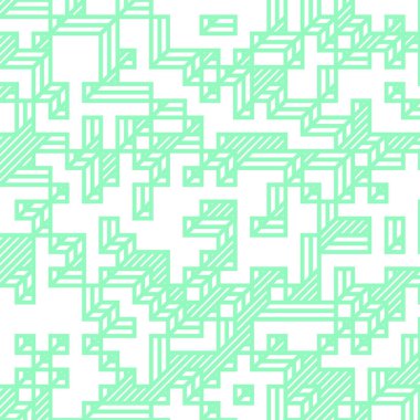 Edward Zajecs 2. Cubo 'nun 1971' deki uygulaması. Esasen 8 taştan oluşan bir Truchet fayans seti ve yerleştirme sanatı illüstrasyonu için kurallar.