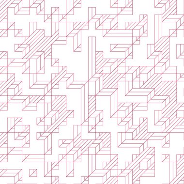 Edward Zajecs 2. Cubo 'nun 1971' deki uygulaması. Esasen 8 taştan oluşan bir Truchet fayans seti ve yerleştirme sanatı illüstrasyonu için kurallar.