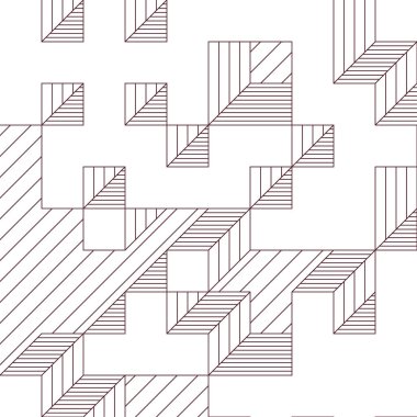 Edward Zajecs 2. Cubo 'nun 1971' deki uygulaması. Esasen 8 taştan oluşan bir Truchet fayans seti ve yerleştirme sanatı illüstrasyonu için kurallar.