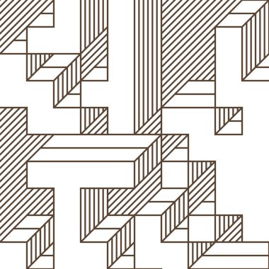 Edward Zajecs 2. Cubo 'nun 1971' deki uygulaması. Esasen 8 taştan oluşan bir Truchet fayans seti ve yerleştirme sanatı illüstrasyonu için kurallar.