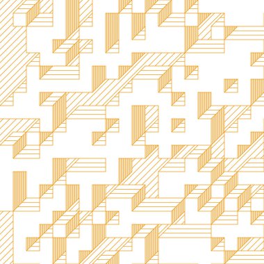 Edward Zajecs 2. Cubo 'nun 1971' deki uygulaması. Esasen 8 taştan oluşan bir Truchet fayans seti ve yerleştirme sanatı illüstrasyonu için kurallar.