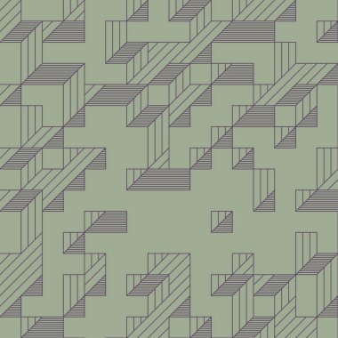 Edward Zajecs 2. Cubo 'nun 1971' deki uygulaması. Esasen 8 taştan oluşan bir Truchet fayans seti ve yerleştirme sanatı illüstrasyonu için kurallar.