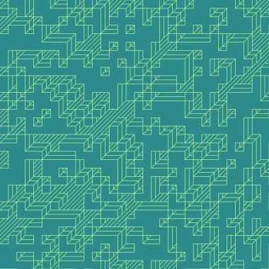 Edward Zajecs 2. Cubo 'nun 1971' deki uygulaması. Esasen 8 taştan oluşan bir Truchet fayans seti ve yerleştirme sanatı illüstrasyonu için kurallar.