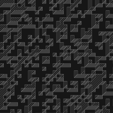 Edward Zajecs 2. Cubo 'nun 1971' deki uygulaması. Esasen 8 taştan oluşan bir Truchet fayans seti ve yerleştirme sanatı illüstrasyonu için kurallar.