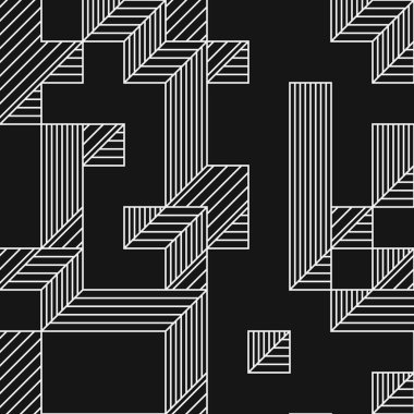 Edward Zajecs 2. Cubo 'nun 1971' deki uygulaması. Esasen 8 taştan oluşan bir Truchet fayans seti ve yerleştirme sanatı illüstrasyonu için kurallar.