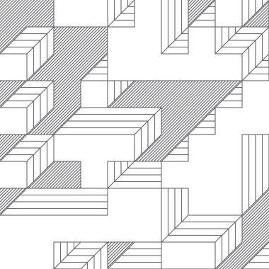 Edward Zajecs 2. Cubo 'nun 1971' deki uygulaması. Esasen 8 taştan oluşan bir Truchet fayans seti ve yerleştirme sanatı illüstrasyonu için kurallar.