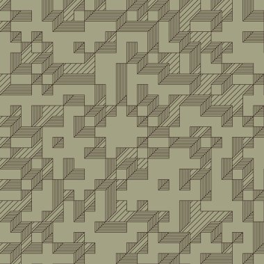 Edward Zajecs 2. Cubo 'nun 1971' deki uygulaması. Esasen 8 taştan oluşan bir Truchet fayans seti ve yerleştirme sanatı illüstrasyonu için kurallar.