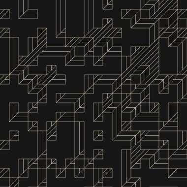 Edward Zajecs 2. Cubo 'nun 1971' deki uygulaması. Esasen 8 taştan oluşan bir Truchet fayans seti ve yerleştirme sanatı illüstrasyonu için kurallar.