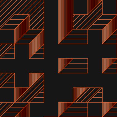 Edward Zajecs 2. Cubo 'nun 1971' deki uygulaması. Esasen 8 taştan oluşan bir Truchet fayans seti ve yerleştirme sanatı illüstrasyonu için kurallar.