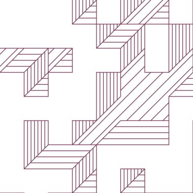 Edward Zajecs 2. Cubo 'nun 1971' deki uygulaması. Esasen 8 taştan oluşan bir Truchet fayans seti ve yerleştirme sanatı illüstrasyonu için kurallar.