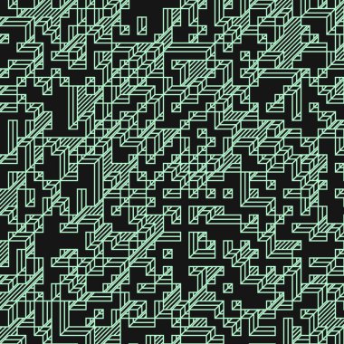 Edward Zajecs 2. Cubo 'nun 1971' deki uygulaması. Esasen 8 taştan oluşan bir Truchet fayans seti ve yerleştirme sanatı illüstrasyonu için kurallar.