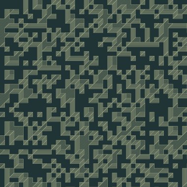 Edward Zajecs 2. Cubo 'nun 1971' deki uygulaması. Esasen 8 taştan oluşan bir Truchet fayans seti ve yerleştirme sanatı illüstrasyonu için kurallar.